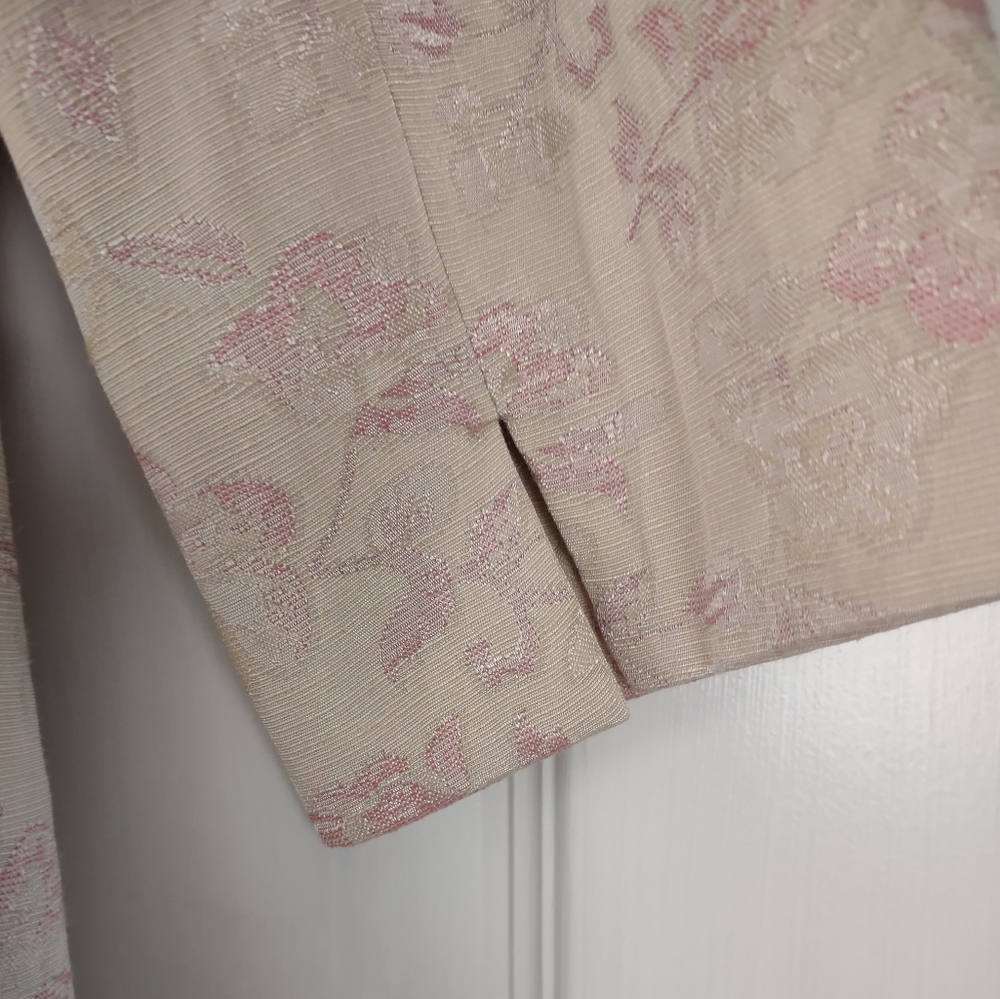 Vintage Brocade Blazer Size 6 Light Pink Cream NWT New Linen‎ Blend - Picture 4 of 9